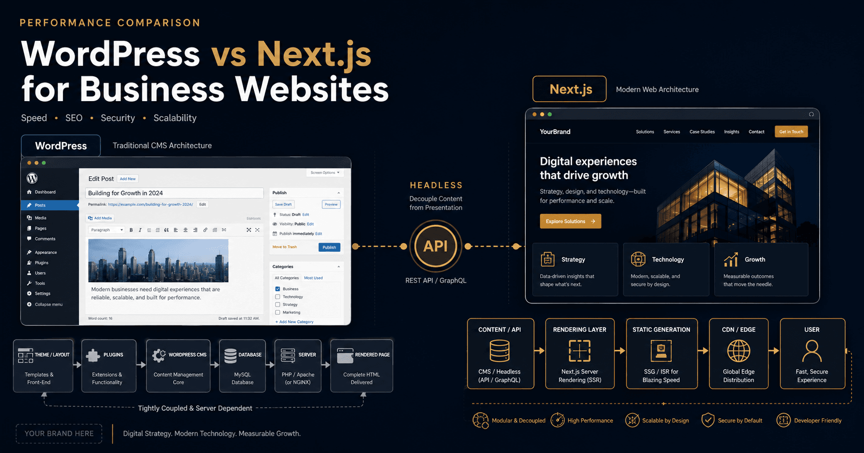 WordPress vs Next.js for Business Websites: A Performance Comparison