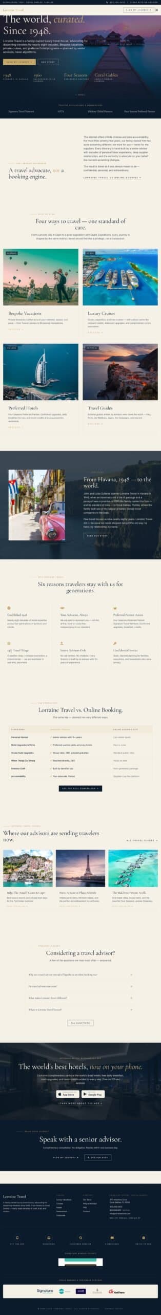 Lorraine Travel website design by Go Execution